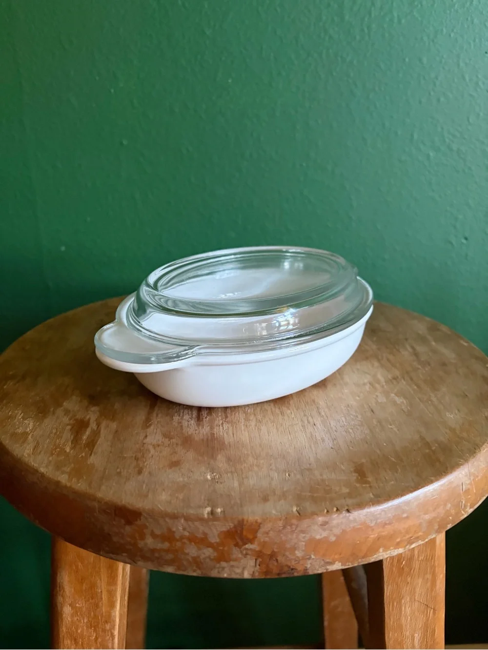 Pyrex Visions mini Casserole Dish V-14-B in White w/ Lid